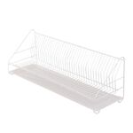 Suszarka do naczyń 1-poziomowa 80 cm biała z tacką