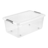 Pojemnik Leo clipbox na kółkach 37 l transparentny