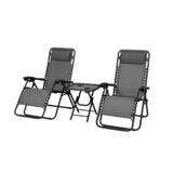 Zestaw ogrodowy stolik i 2 fotele szary