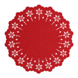 Podkładka filcowa ŚNIEŻYNKA średnica 38 cm czerwony