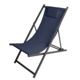 Leżak z poduszką granatowy