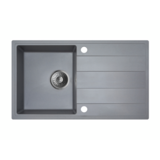Zlewozmywak granitowy ZING 1-komorowy długi ociekacz 76 x 44 x 19,5 cm chrom/TON DIAMOND GRAY
