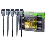 Zestaw 5 sztuk lamp solarnych tańczące płomyki 46,5 cm Saska Garden