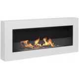 Biokominek 900 x 400 mm Box biały mat z szybą
