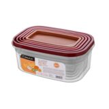 Komplet pojemników prostokątnych Klic box 5 sztuk 0,4 l + 0,7 l + 1 l + 1,6 l + 2,4 l mix kolorów