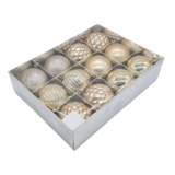 Bombki plastikowe 8 cm szampańskie 12 szt.