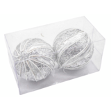 Bombki styropianowe 10 cm srebrne 2 szt.