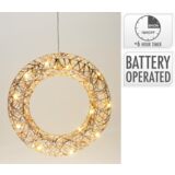 Wieniec zawieszka ozdobna LED 30 cm złoty