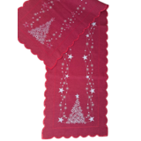 Bieżnik z choinką 40 x 140 cm czerwony