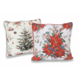 Poszewka świąteczna 45 x 45 cm poinsecja wielokolorowa