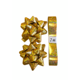 Zestaw do pakowania prezentów wstążka 2 m i 2 kokardki różne kolory