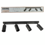 Lampa sufitowa poczwórna kpe GU10 czarna 35 W VIKING