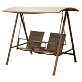 Huśtawka ze stolikiem imitacja drewna/taupe