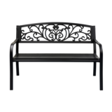 Ławka ogrodowa ozdobny ażur czarna