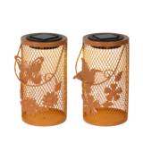 Latarenka solarna LED ażurowa mix 2 rodzajów 20,5 cm terakota