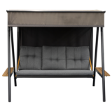 Huśtawka trzyosobowa z roletą i podłokietnikami grafitowa