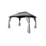 Pawilon ogrodowy grzybek z zasłonami 3 x 4 m grafitowy