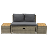 Sofa modułowa szaro-brązowa