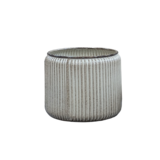 Donica metalowa CYLINDERO STRIPE śr. 31 cm wys. 27 cm beżowa