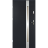 Drzwi zewnętrzne TEMIDAS inox antracyt 90 lewe RADEX