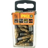 Końcówka krzyżowa tytanowana PH2 x 25 mm zestaw 25 szt. Jufisto