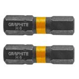 Bity udarowe HEX6 x 25 mm 2 szt. GRAPHITE