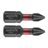 Bity udarowe PH1 x 25 mm 2 szt. GRAPHITE