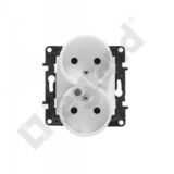 Gniazdo podwójne z uziemieniem NILOE STEP białe