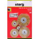 Szczotka stalowa tarczowa 25 - 75 mm, zestaw: 5 sztuk Condor