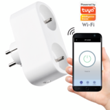 Gniazdo zasilające podwójne wewnętrzne Smart WiFi Tuya