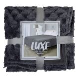 Narzuta na łóżko Luxe 170 x 210 cm ciemny szary