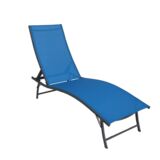 Leżanka 182 x 55 cm niebieska