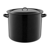 Garnek emaliowany gładki z pokrywką 32 cm 20 l czarny