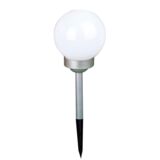 Lampa solarna wbijana kula 15 cm srebrna