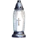 Znicz szklany Z-30/S 28 cm srebrny