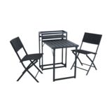 Zestaw mebli z kwietnikiem składany czarny