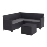 Zestaw mebli ogrodowych Marie grafitowy kanapa + stolik