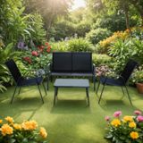 Komplet mebli ogrodowych 4 osobowy Manhattan antracyt PATIO