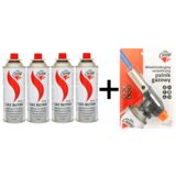 Kartusz gaz butan 4 sztuki + palnik ceramiczny Mr. Camp