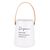 Naczynie porcelanowe wysokie ze skórzaną rączką Organic 12 x 14 cm