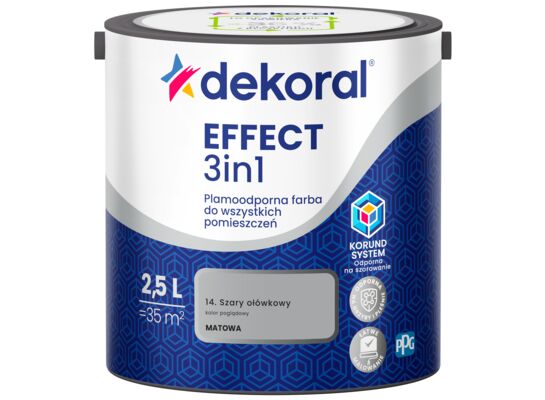 Farba plamoodporna do wszystkich pomieszczeń EFFECT 3in1 Szary ołówkowy 2,5 l Dekoral