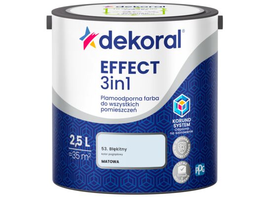 Farba plamoodporna do wszystkich pomieszczeń EFFECT 3in1 Błękitny 2,5 l Dekoral