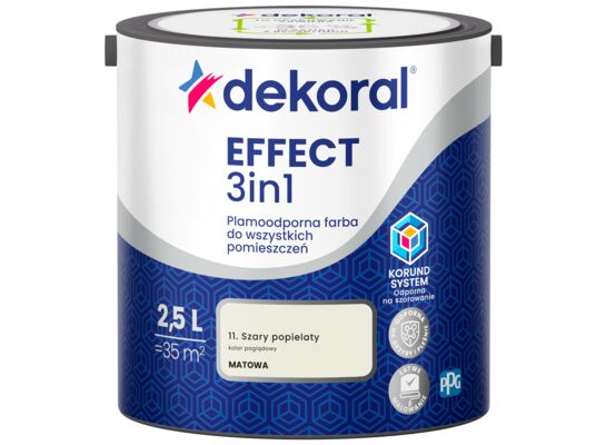 Farba plamoodporna do wszystkich pomieszczeń EFFECT 3in1 Szary popielaty 2,5 l Dekoral