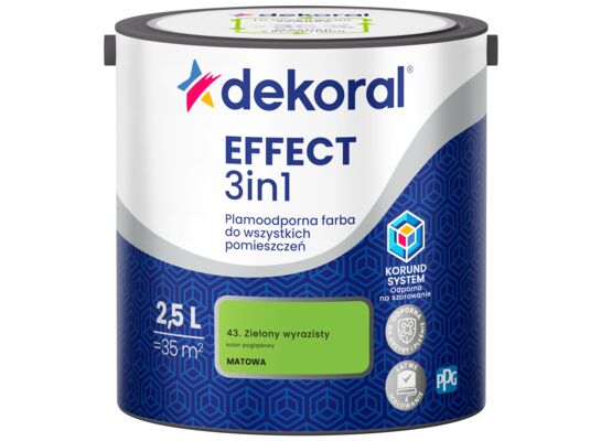 Farba plamoodporna do wszystkich pomieszczeń EFFECT 3in1 Zielony wyrazisty 2,5 l Dekoral