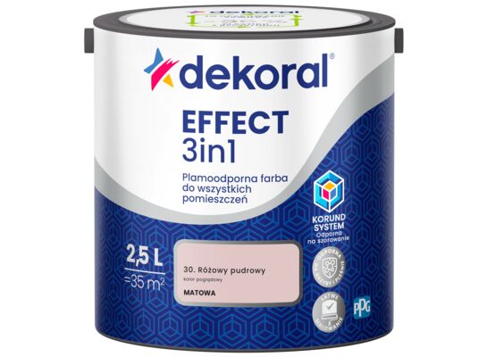 Farba plamoodporna do wszystkich pomieszczeń EFFECT 3in1 Różowy pudrowy 2,5 l Dekoral
