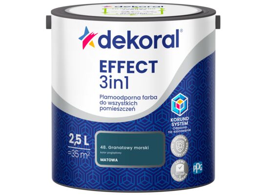 Farba plamoodporna do wszystkich pomieszczeń EFFECT 3in1 Granatowy morski 2,5 l Dekoral