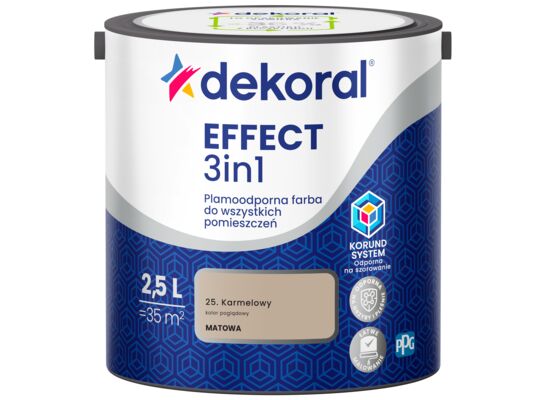 Farba plamoodporna do wszystkich pomieszczeń EFFECT 3in1 Karmelowy 2,5 l Dekoral