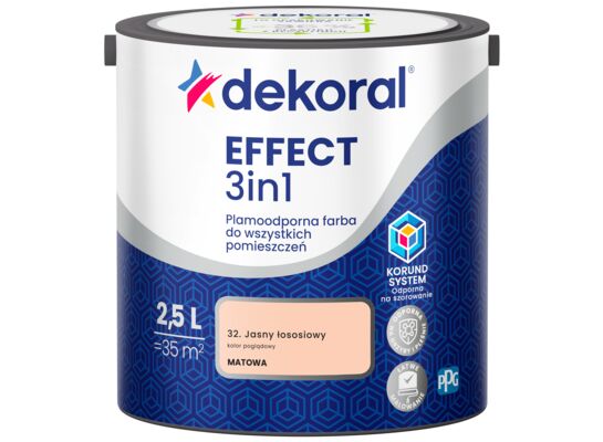 Farba plamoodporna do wszystkich pomieszczeń EFFECT 3in1 Jasny łososiowy 2,5 l Dekoral