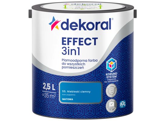 Farba plamoodporna do wszystkich pomieszczeń EFFECT 3in1 Niebieski ciemny 2,5 l Dekoral
