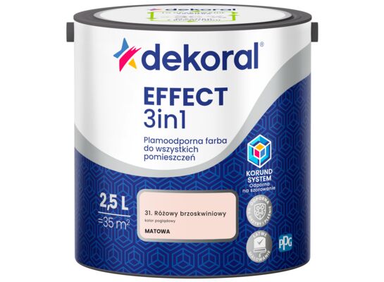Farba plamoodporna do wszystkich pomieszczeń EFFECT 3in1 Różowy brzoskwiniowy 2,5 l Dekoral